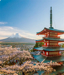 Tóquio, no Japão, com o monte Fuji ao fundo.